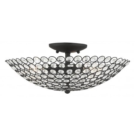 Black Semi Flush, 3 Light MPN:40446-04
