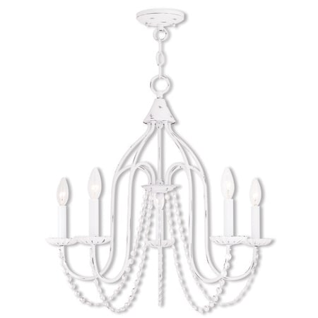 Alessia 5 Light Antique White Chandelier MPN:40795-60