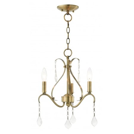 Antique Brass with Clear Crystals Chande MPN:40843-01