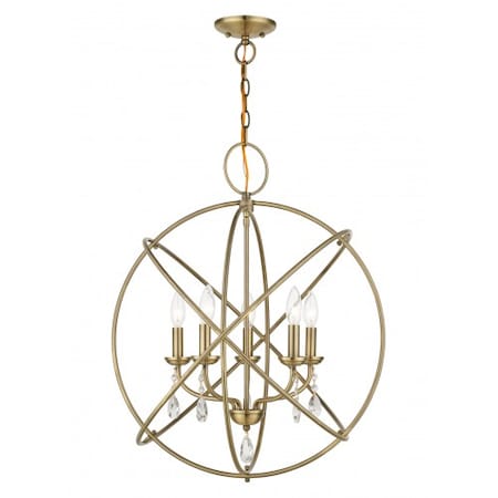Antique Brass Chandelier, 5 Light MPN:40905-01