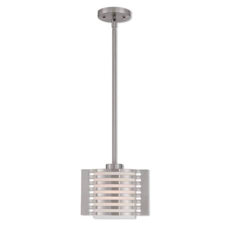 Hilliard 1 Light Brushed Nickel Mini Pendant MPN:41031-91