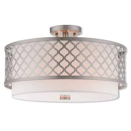 Arabesque 3 Light Brushed Nickel Ceiling Mount MPN:41109-91