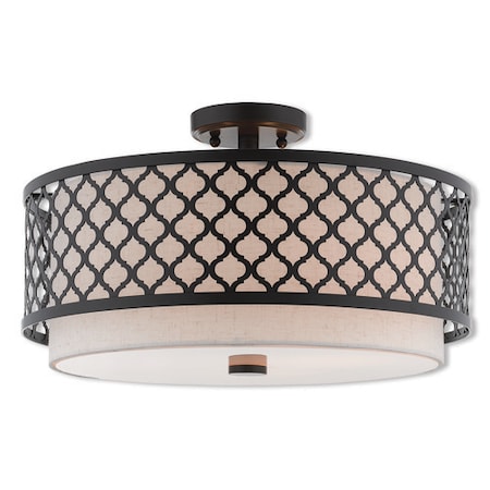 Arabesque 3 Light English Bronze Ceiling Mount MPN:41113-92