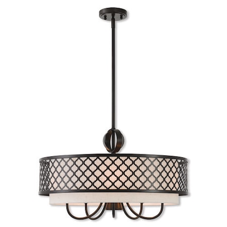 Arabesque 6 Light English Bronze Pendant Chandelier MPN:41116-92
