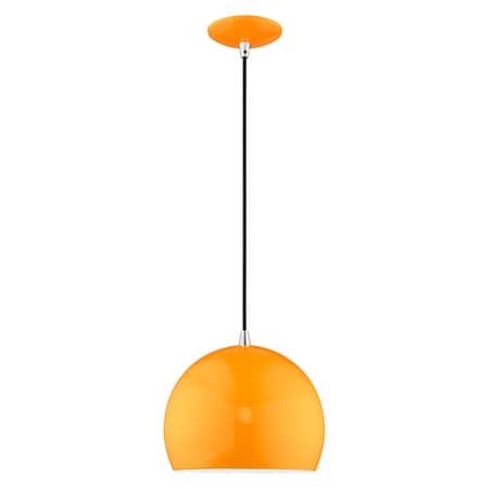 Metal Shade Mini Pendants 1 Light Shiny Orange Mini Pendant MPN:41181-77