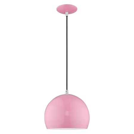 Metal Shade Mini Pendants 1 Light Shiny Pink Mini Pendant MPN:41181-79