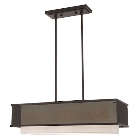 Braddock 3 Light Bronze Linear Chandelie MPN:41204-07