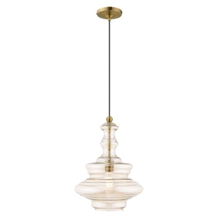 Art Glass Mini Pendants 1 Light Antique Brass Mini Pendant MPN:41224-01