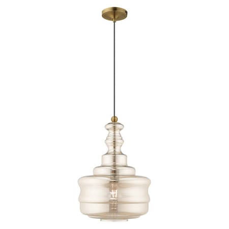 Art Glass Mini Pendants 1 Light Antique Brass Mini Pendant MPN:41225-01