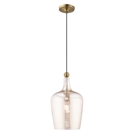 Art Glass Mini Pendants 1 Light Antique Brass Mini Pendant MPN:41226-01