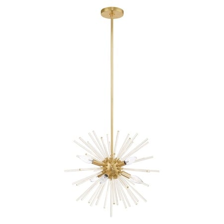 Utopia 6 Light Satin Brass Pendant Chandelier MPN:41254-12