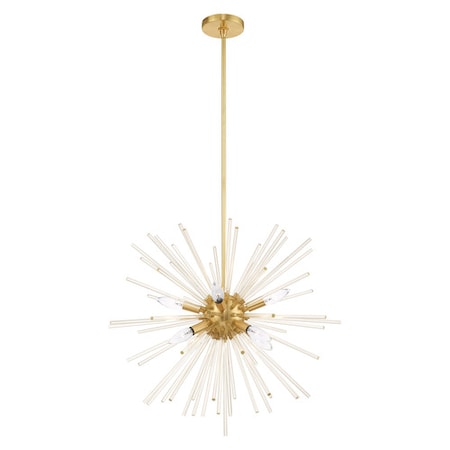 Utopia 8 Light Satin Brass Pendant Chand MPN:41256-12