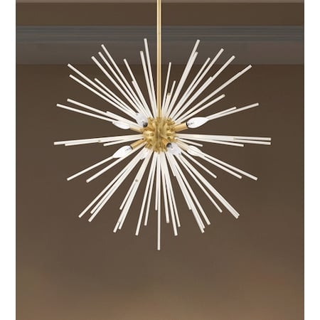 Utopia 8 Light Satin Brass Pendant Chandelier MPN:41258-12