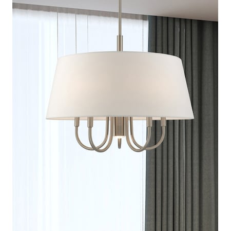 Belclaire 6 Light Brushed Nickel Pendant Chandelier MPN:41315-91