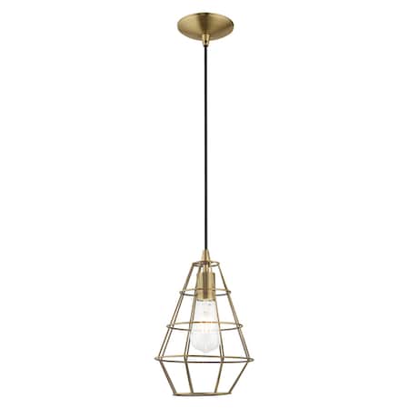 Geometric Shade Mini Pendants 1 Light Antique Brass Mini Pendant MPN:41322-01