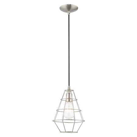 Geometric Shade Mini Pendants 1 Light Brushed Nickel Mini Pendant MPN:41322-91