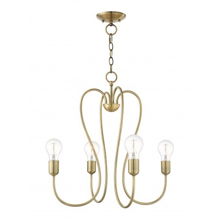 Antique Brass Chandelier, 4 Light MPN:41364-01