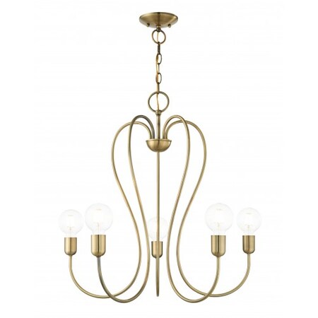 Antique Brass Chandelier, 5 Light MPN:41365-01