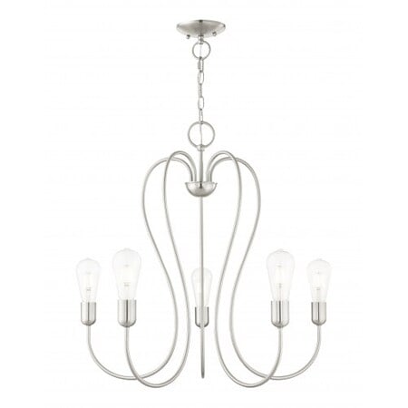 Brushed Nickel Chandelier, 5 Light MPN:41365-91
