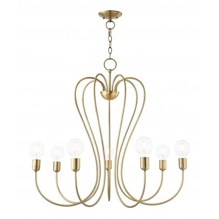 Antique Brass Chandelier, 7 Light MPN:41367-01
