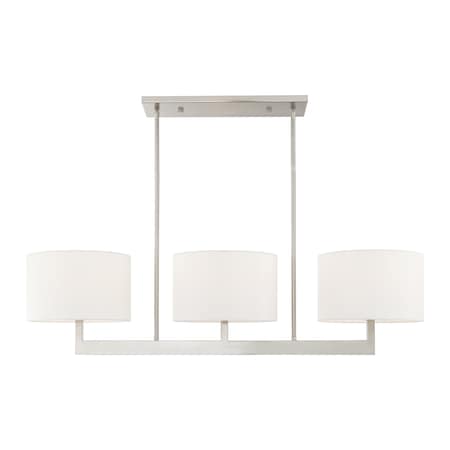Hayworth 3 Light Brushed Nickel Linear Chandelier MPN:42405-91