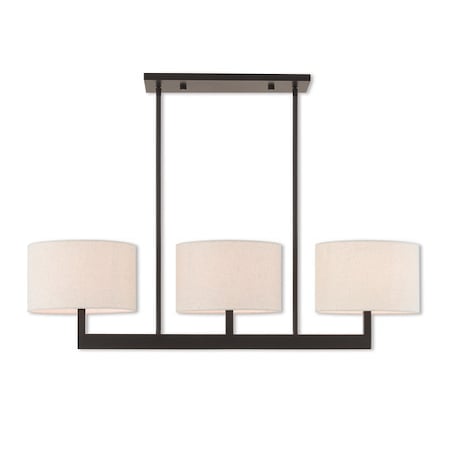 Hayworth 3 Light Bronze Linear Chandelier MPN:42427-07