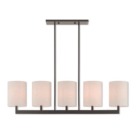 Hayworth 5 Light Bronze Linear Chandelier MPN:42428-07