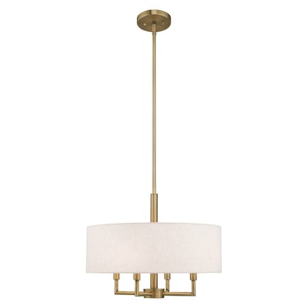 Meridian 4 Light Antique Brass Pendant Chandelier MPN:42604-01