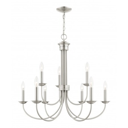 Brushed Nickel Chandelier, 9 Light MPN:42687-91