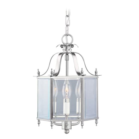 Livingston 3 Light Brushed Nickel Convertible Pendant/Ceiling Mount MPN:4403-91