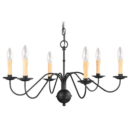 Heritage 6 Light Black Chandelier MPN:4450-04