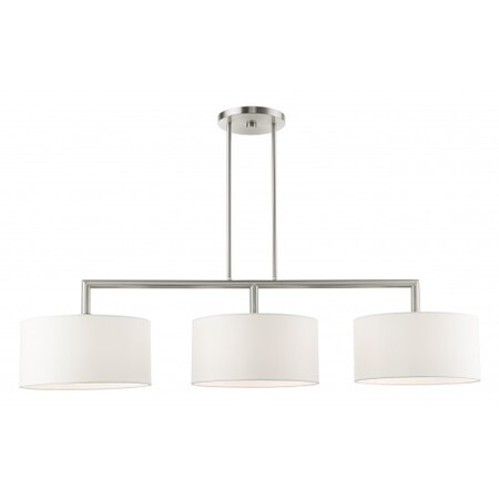 Brushed Nickel Linear Chandelier, 3 Light MPN:45493-91
