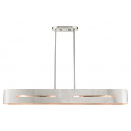 Brushed Nickel Linear Chandelier, 4 Light MPN:45767-91