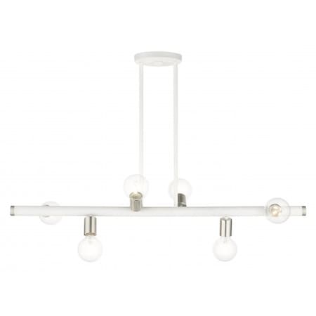 White Linear Chandelier, 6 Light MPN:45866-03