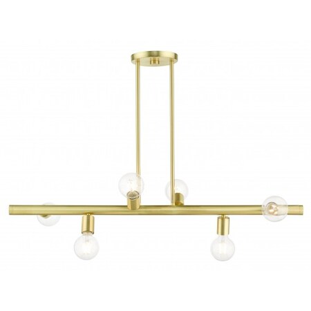 Satin BrassLinear Chandelier, 6 Light MPN:45866-12