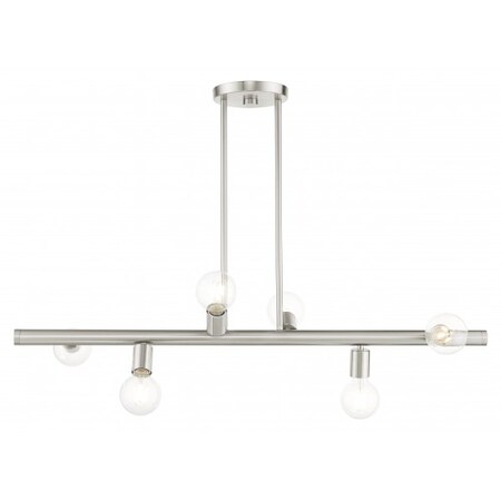 Brushed Nickel Linear Chandelier, 6 Light MPN:45866-91