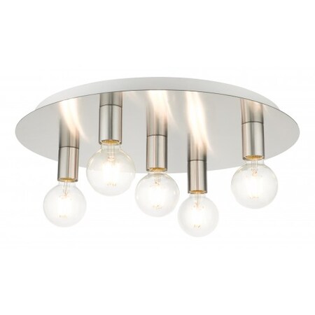 Brushed Nickel Flush Mount, 5 Light MPN:45875-91