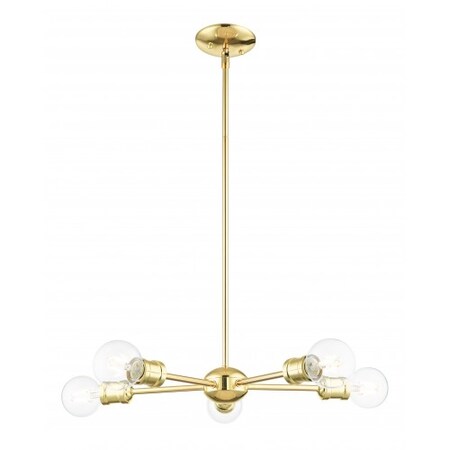 Polished Brass Chandelier, 5 Light MPN:46135-02