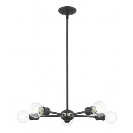 Scandinavian Gray Chandelier, 5 Light MPN:46135-76