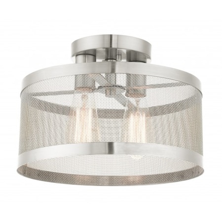 Brushed Nickel Semi Flush, 2 Light MPN:46217-91