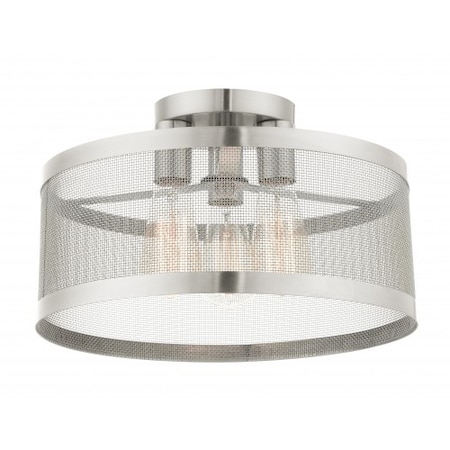 Brushed Nickel Semi Flush, 3 Light MPN:46218-91