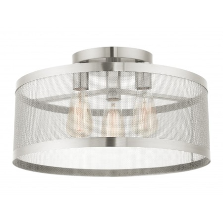 Brushed Nickel Semi Flush, 3 Light MPN:46219-91