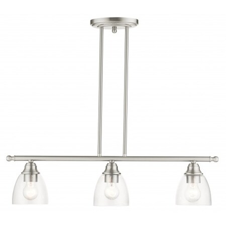 Brushed Nickel Linear Chandelier, 3 Light MPN:46337-91