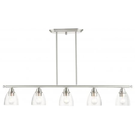 Brushed Nickel Linear Chandelier, 5 Light MPN:46338-91