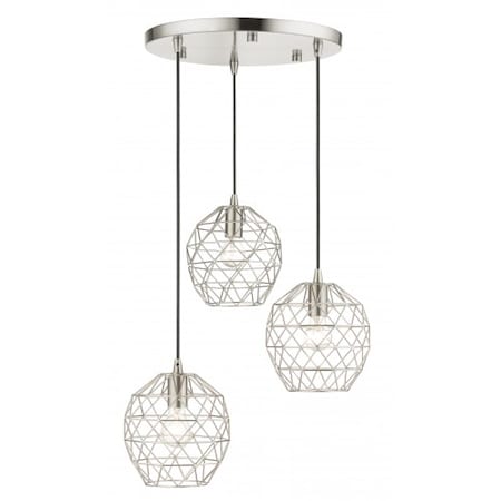 Brushed Nickel Pendant, 3 Light MPN:46593-91