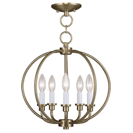 Milania 5 Light Antique Brass Convertibl MPN:4665-01