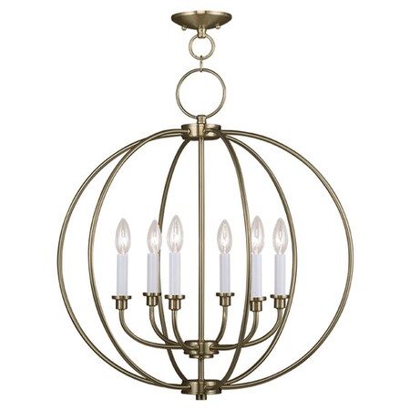 Milania 6 Light Antique Brass Chandelier MPN:4666-01