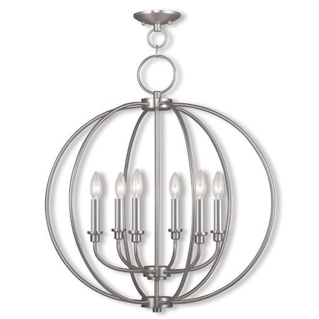 Milania 6 Light Brushed Nickel Chandelier MPN:4666-91
