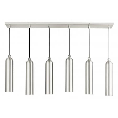 Brushed Nickel Linear Pendant, 6 Light MPN:46757-91