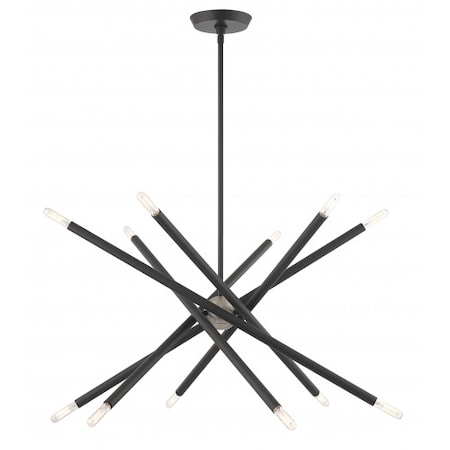 Scandinavian Gray Chandelier, 12 Light MPN:46776-76